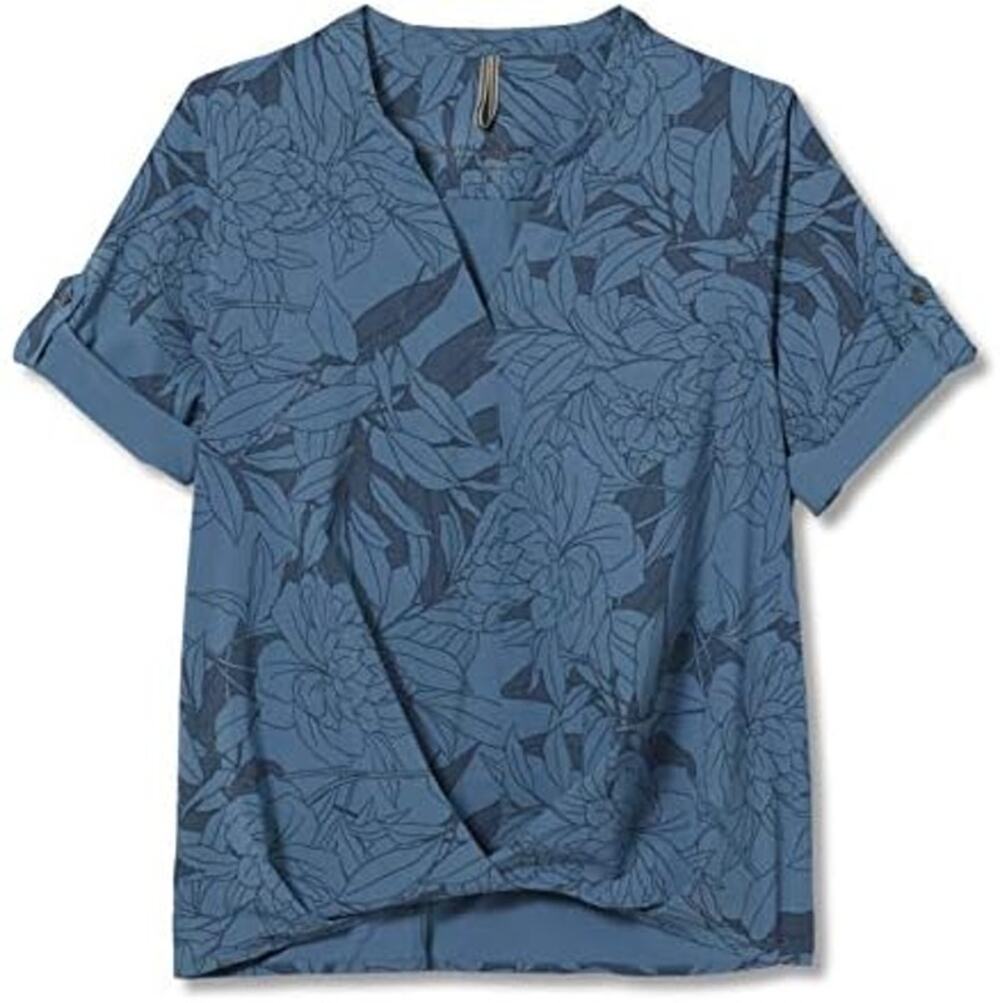 Royal Robbins Top Spotless Traveler Stellar Rio Outdoor Granola Blue Size M